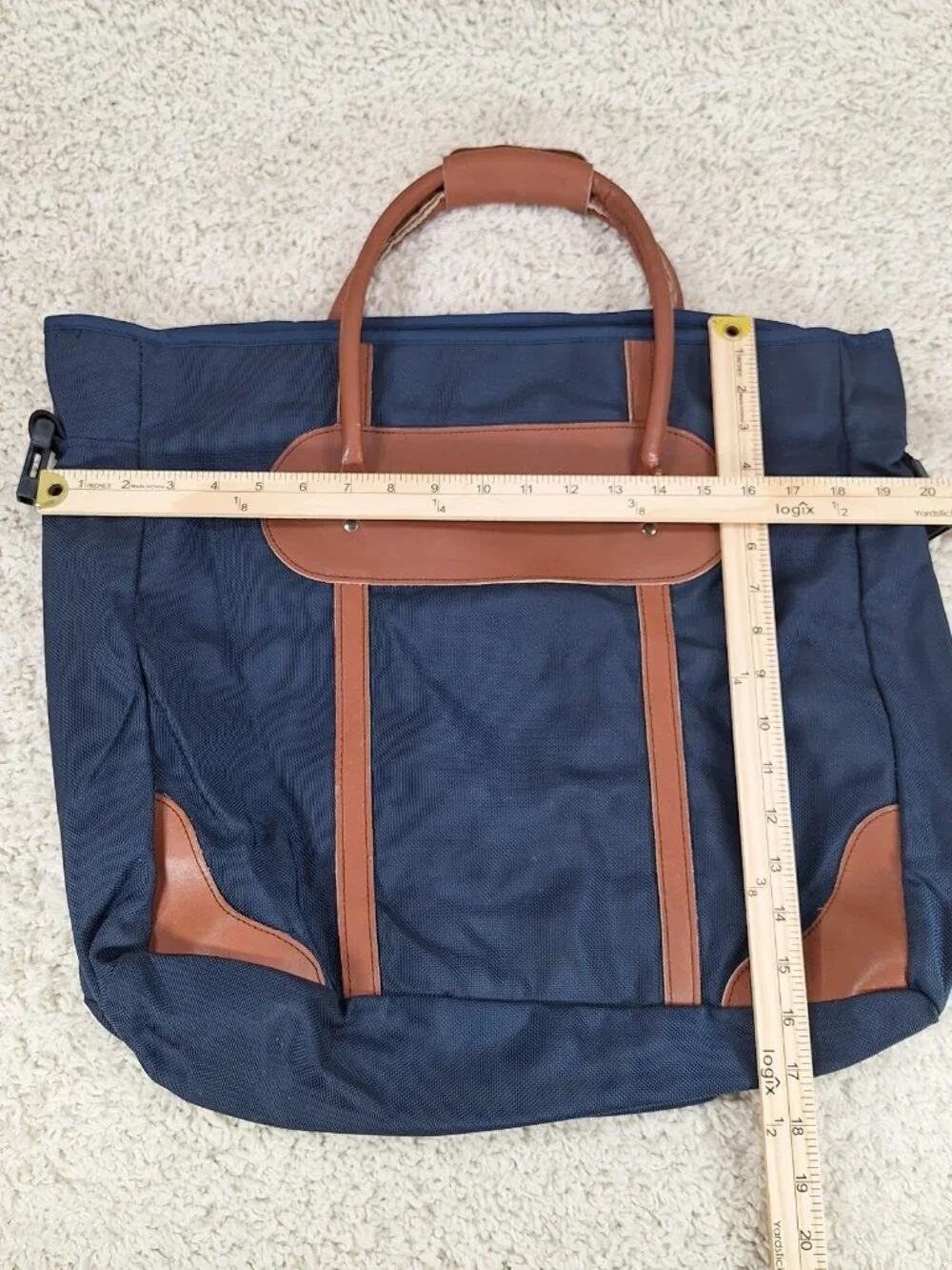 Vintage Eddie Bauer x Ford Bronco Leather & Canvas Duffle Tote Overnight Bag